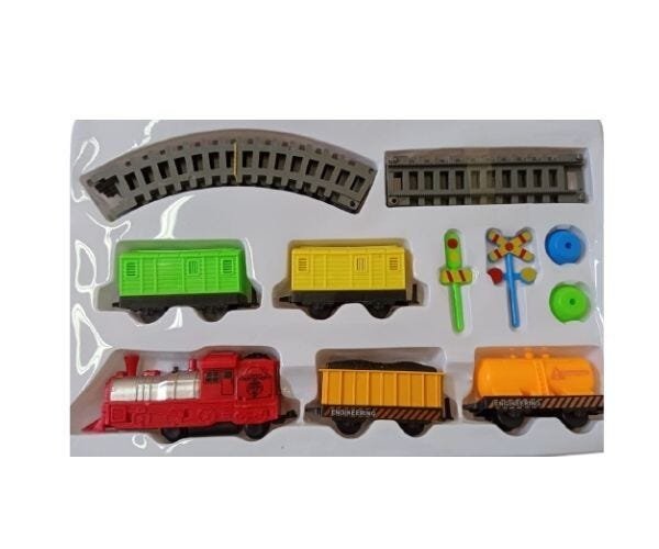 Kit Trem de Plástico a Pilha Train World 19pcs Cute Toys - Pedagógica -  Papelaria, Livraria, Artesanato, Festa e Fantasia