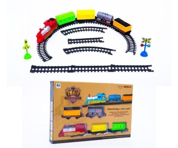 Kit Trem de Plástico a Pilha Train World 19pcs Cute Toys - Pedagógica -  Papelaria, Livraria, Artesanato, Festa e Fantasia