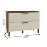 Balcão 1 Basculante C/ Gaveteiro 120 Cm Ametista Nogueira Off White - 4