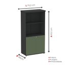 Ver imagem 4 de Armário Misto para Escritório 2 Portas com Prateleiras Linha PE40 AM1600PE40 Branco/Preto/Sálvia