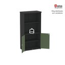 Ver imagem 7 de Armário Misto para Escritório 2 Portas com Prateleiras Linha PE40 AM1600PE40 Branco/Preto/Sálvia