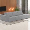 Ver imagem 3 de Sofá Ilha Modular com Puff para Sala Living 342cm Georgia K04 Veludo Cinza - Mpozenato