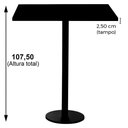 Ver imagem 7 de Mesa Pisa Beta Bistrô Fratini 107,50cm (a) Disco Redondo Branco Tampo Mdp Quadrado Cinza 70cm (l)
