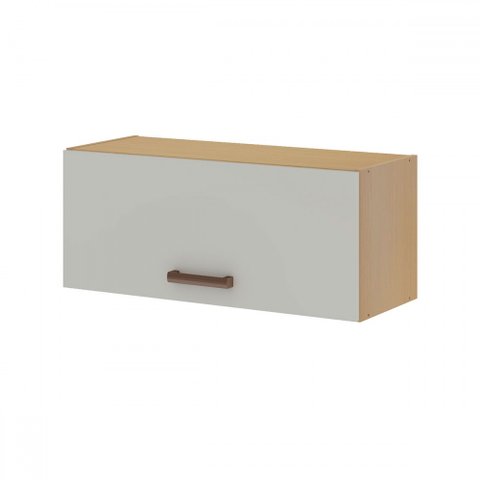 Armário Aéreo Cozinha 1 Porta Basculante Freijo/white Laca - Genialflex