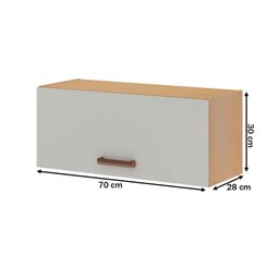 Armário Aéreo Cozinha 1 Porta Basculante Freijo/white Laca - Genialflex - 3