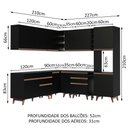 Ver imagem 4 de Armário de Cozinha Completa de Canto 437cm Preto Reims Madesa 01