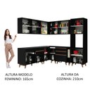 Ver imagem 6 de Armário de Cozinha Completa de Canto 437cm Preto Reims Madesa 01