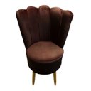 Ver imagem 3 de Kit 2 Cadeiras Decorativa Pétala Veludo Premium Pés Retrô Palito Sala e Quarto Marrom
