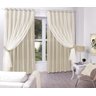 Cortina De Tecido Com Renda 3,00 X 2,30 Para Sala/quarto:Creme - 1