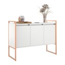 Ver imagem 2 de Buffet Bruma Nobre 3 Portas 1 Prateleira MDF 120cm Branco Cobre 2 Unidades Plata Móveis