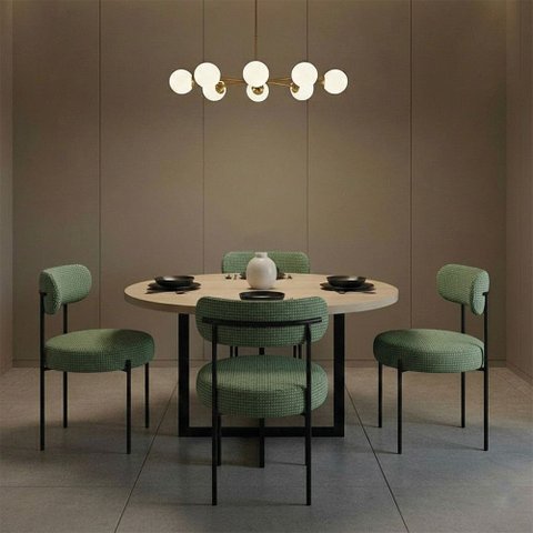 Cadeira Sala de Jantar Margara Kit 4 em Aço Preto Napoli Impermeável D03 - D'Rossi