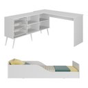 Ver imagem 3 de Kit Cama Infantil Montessoriana com Escrivaninha L 3 Gavetas Aura Multimóveis MP4821 Branco