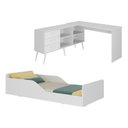 Ver imagem 2 de Kit Cama Infantil Montessoriana com Escrivaninha L 3 Gavetas Aura Multimóveis MP4821 Branco