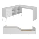 Ver imagem 1 de Kit Cama Infantil Montessoriana com Escrivaninha L 3 Gavetas Aura Multimóveis MP4821 Branco