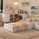 Ver imagem 6 de Kit Cama Infantil Montessoriana com Escrivaninha L 3 Gavetas Aura Multimóveis MP4821 Branco
