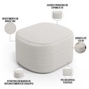 Ver imagem 4 de Kit 02 Puffs Decorativos Orgânico para Living Quarto 70cm Doha W01 Bouclê Cru - Lyam Decor