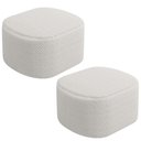 Ver imagem 1 de Kit 02 Puffs Decorativos Orgânico para Living Quarto 70cm Doha W01 Bouclê Cru - Lyam Decor
