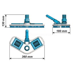 Aspirador Asa Delta para Piscina de Vinil Fibra e Alvenaria Escova Integrada Sodramar - 5