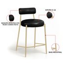 Ver imagem 3 de Banqueta Cozinha Alta com Encosto Kit 2 Industrial Champanhe Londres PU Facto D03 - D'Rossi