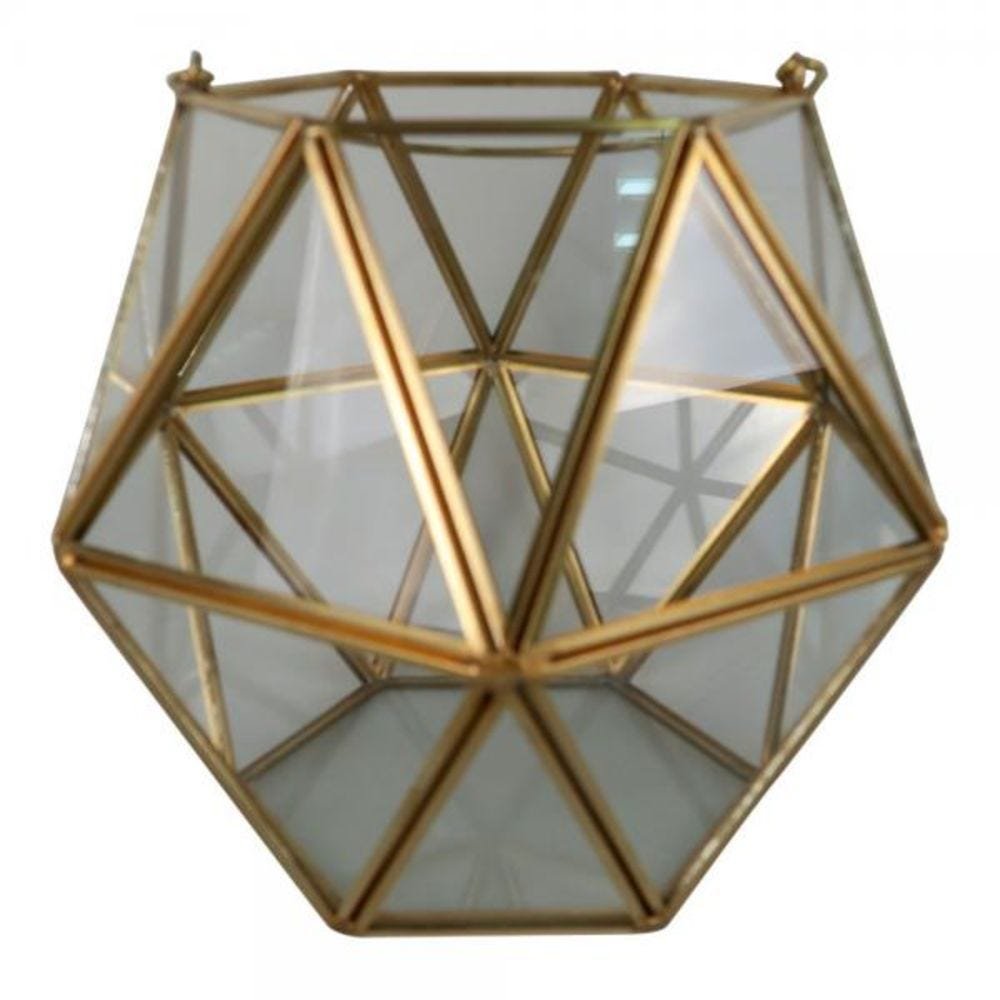 Vaso Decorativo de Vidro e Metal 18 cm - 1