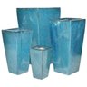 Conjunto Vasos Cerâmica Vietnamita Retangular Azul - 1