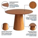Ver imagem 3 de Mesa de Jantar Redonda 4 Lugares de Madeira Maciça Lyon Amadeirada