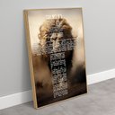 Ver imagem 2 de Quadro Decorativo Salmo 91 Leão Correndo no Deserto Sala Quarto Casa Escritório