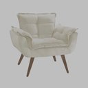 Ver imagem 3 de Kit 2 Poltronas Opalas com Puff Redondo Suede Bege