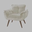 Ver imagem 4 de Kit 2 Poltronas Opalas com Puff Redondo Suede Bege