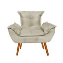 Ver imagem 1 de Kit 2 Poltronas Opalas com Puff Redondo Suede Bege