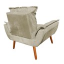 Ver imagem 5 de Kit 2 Poltronas Opalas com Puff Redondo Suede Bege