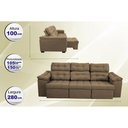 Ver imagem 3 de Sofa Itália 2,80 Mts Retrátil e Reclinavel Tecido Suede Café