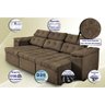 Sofa Itália 2,80 Mts Retrátil e Reclinavel Tecido Suede Café - 2
