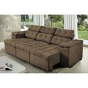 Ver imagem 4 de Sofa Itália 2,80 Mts Retrátil e Reclinavel Tecido Suede Café