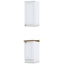 Ver imagem 1 de Balcão com Tampo Nature e Armário 40cm Americana Branco Hp - Henn