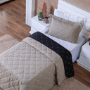 Ver imagem 1 de Kit Cobre Leito Dupla Face Solteiro Bordado 3 Peças Essence Hipercal 400 Fios 4 Peças:cáqui