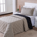 Ver imagem 4 de Kit Cobre Leito Dupla Face Solteiro Bordado 3 Peças Essence Hipercal 400 Fios 4 Peças:cáqui