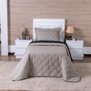 Ver imagem 3 de Kit Cobre Leito Dupla Face Solteiro Bordado 3 Peças Essence Hipercal 400 Fios 4 Peças:cáqui