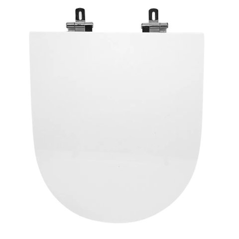 Assento Sanitário Poliéster para Louça Level (deca) Super Luxo Cromado (reb. Oculto) Branco