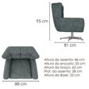 Ver imagem 3 de Poltrona Decorativa Malta Base Giratoria Linho Tcs 718 Moll