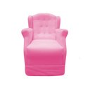 Ver imagem 2 de Poltrona Cadeira De Amamentação Com Balanço E Puff Manu Suede Rosa Bebê Ms Decor