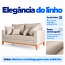 Ver imagem 6 de Sofá Living Beny 2 Lugares 140cm Linho Base Madeira - Bege