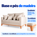 Ver imagem 5 de Sofá Living Beny 2 Lugares 140cm Linho Base Madeira - Bege