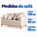 Ver imagem 2 de Sofá Living Beny 2 Lugares 140cm Linho Base Madeira - Bege