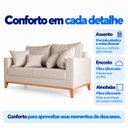 Ver imagem 4 de Sofá Living Beny 2 Lugares 140cm Linho Base Madeira - Bege