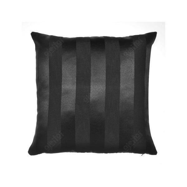 Capa para Almofada em Tecido Jacquard Preto Listrado - 1