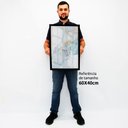 Ver imagem 2 de Quadro Decorativo Caixa Alta com Vidro Abstrato Mármore Azul Suave TaColado Moldura Branca 40x60cm