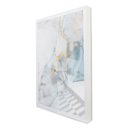 Ver imagem 1 de Quadro Decorativo Caixa Alta com Vidro Abstrato Mármore Azul Suave TaColado Moldura Branca 40x60cm