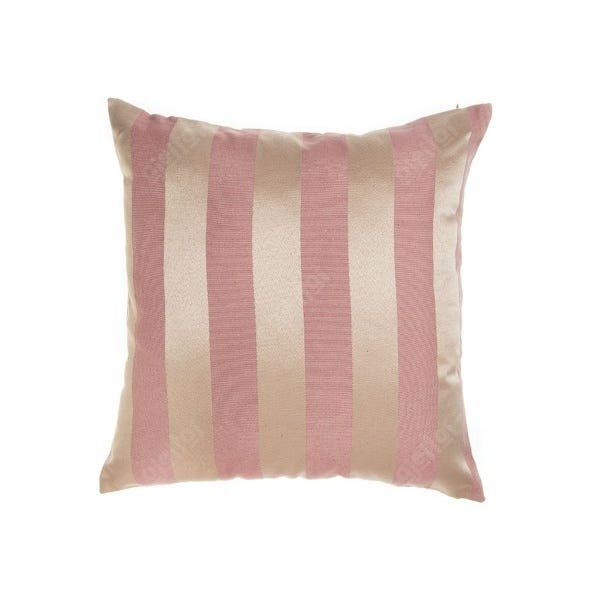 Capa para Almofada em Tecido Jacquard Rosa Envelhecido e Dourado Listrado - 1