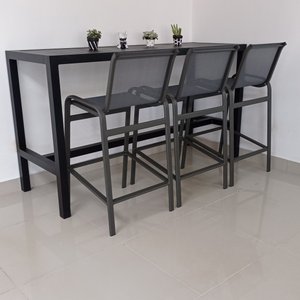 Mesa Bancada com Três Banquetas Maresias MÓVEIS E LAZER